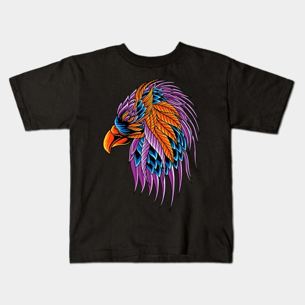 Eagle ornate Kids T-Shirt by Tuye Project